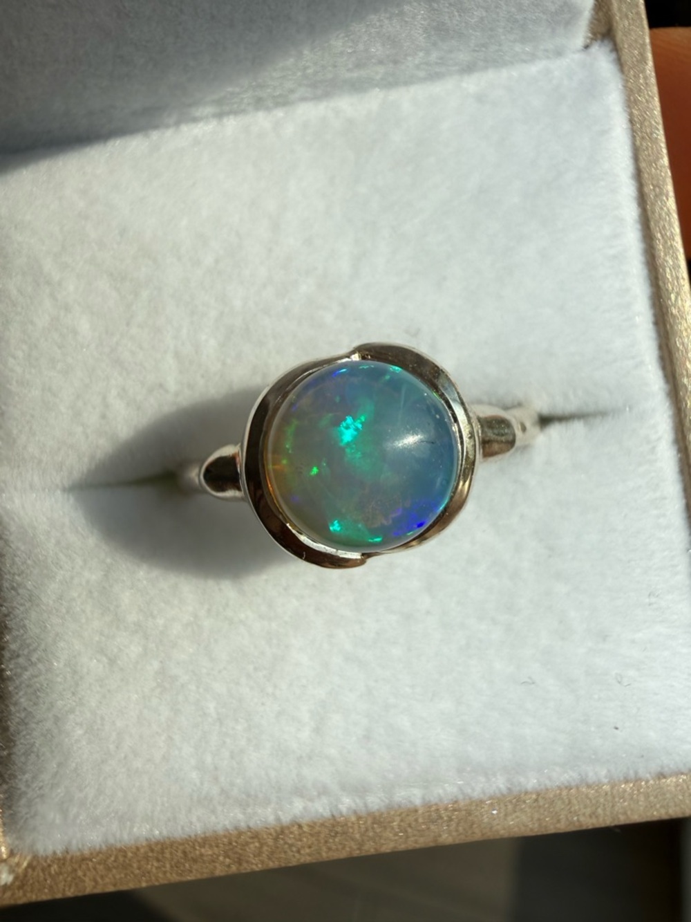 Ethiopian opal 925 Silver Band Ring